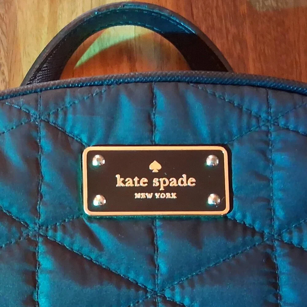 Kate Spade Tilly Quilted Black Backpack – Gold Hardware & Accents, Large Nylon - Picture 2 of 5